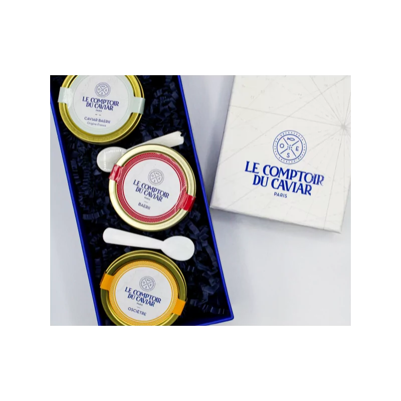 Coffret cadeau caviar : 3 variétés de caviar - Vente en ligne