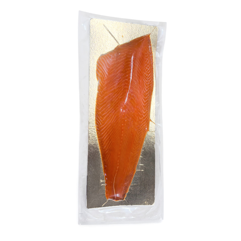 Saumon fumé Ecosse tranché main bande de 1 kg avec peau