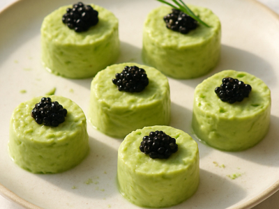 Recette mousse d’avocat au citron & caviar Shrenkii x Dauricus 